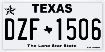 TX license plate DZF1506
