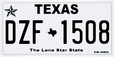 TX license plate DZF1508