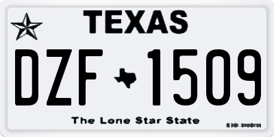 TX license plate DZF1509