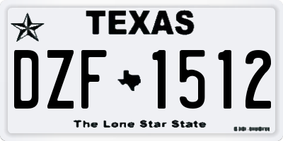 TX license plate DZF1512