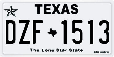 TX license plate DZF1513