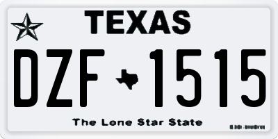 TX license plate DZF1515