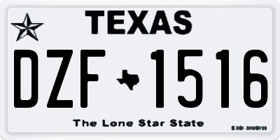 TX license plate DZF1516
