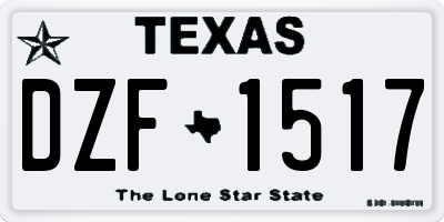 TX license plate DZF1517
