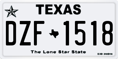 TX license plate DZF1518