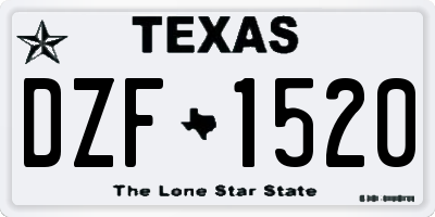 TX license plate DZF1520