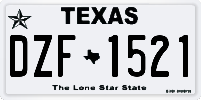 TX license plate DZF1521