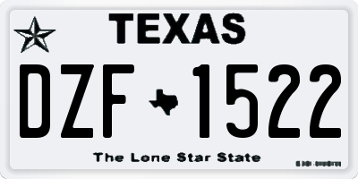 TX license plate DZF1522