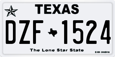 TX license plate DZF1524