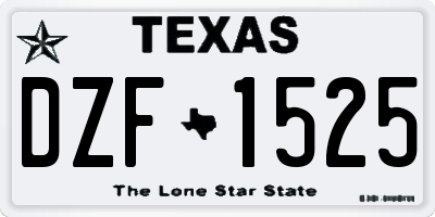 TX license plate DZF1525