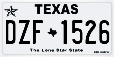 TX license plate DZF1526