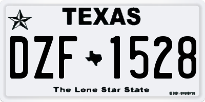 TX license plate DZF1528