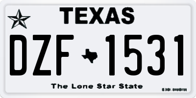 TX license plate DZF1531