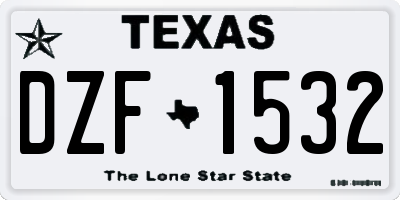TX license plate DZF1532