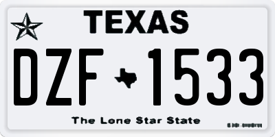 TX license plate DZF1533