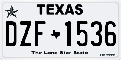 TX license plate DZF1536