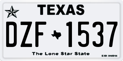 TX license plate DZF1537