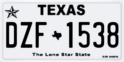 TX license plate DZF1538