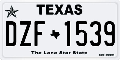 TX license plate DZF1539