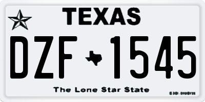 TX license plate DZF1545