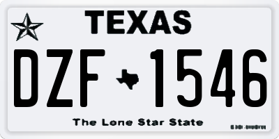 TX license plate DZF1546