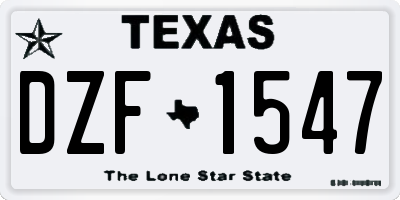 TX license plate DZF1547