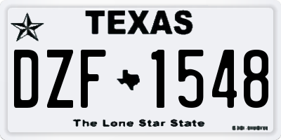 TX license plate DZF1548