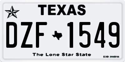 TX license plate DZF1549