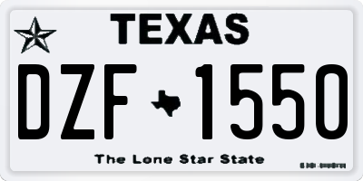TX license plate DZF1550