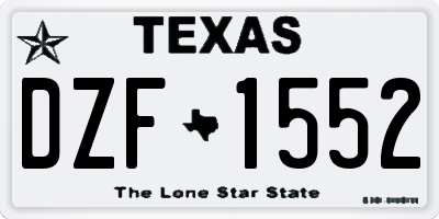 TX license plate DZF1552