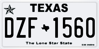 TX license plate DZF1560