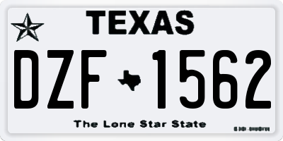 TX license plate DZF1562