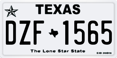 TX license plate DZF1565