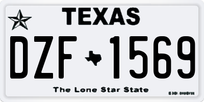 TX license plate DZF1569