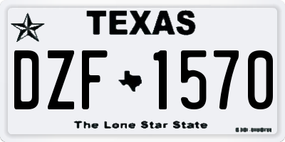 TX license plate DZF1570