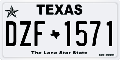 TX license plate DZF1571