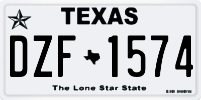 TX license plate DZF1574