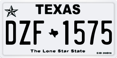 TX license plate DZF1575