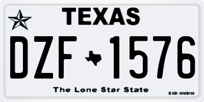 TX license plate DZF1576