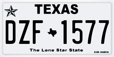 TX license plate DZF1577