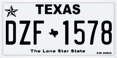 TX license plate DZF1578