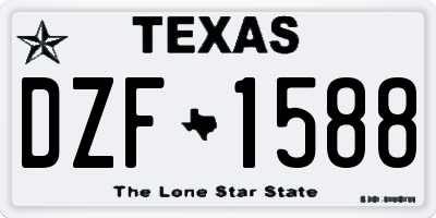 TX license plate DZF1588