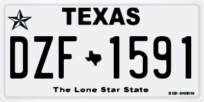 TX license plate DZF1591