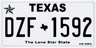 TX license plate DZF1592