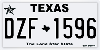 TX license plate DZF1596