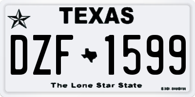 TX license plate DZF1599