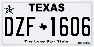 TX license plate DZF1606