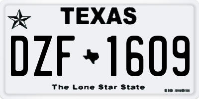 TX license plate DZF1609