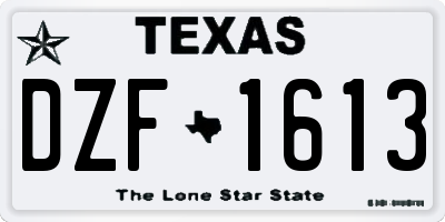 TX license plate DZF1613
