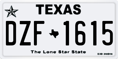 TX license plate DZF1615